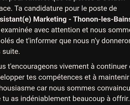 Reponse offre emploi