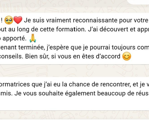 Message remerciements